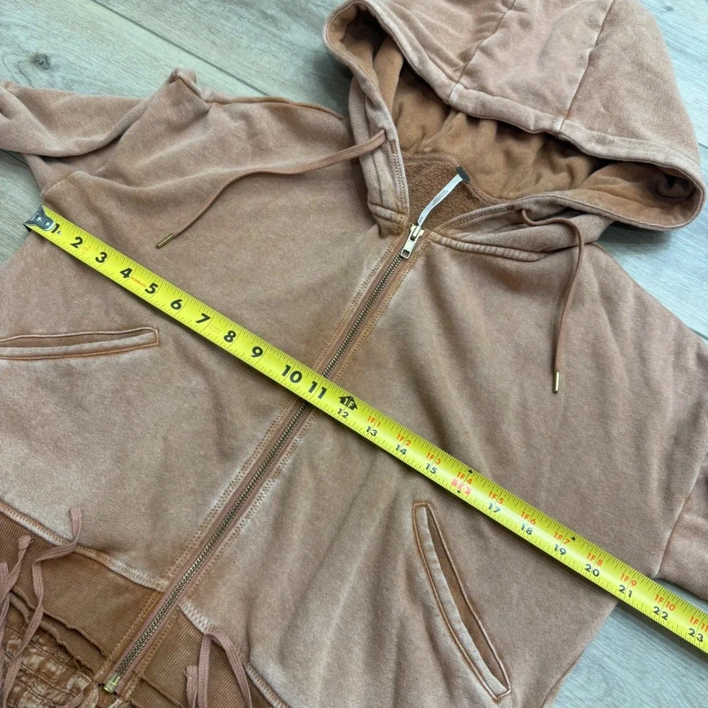 Free People When Worlds Meet Cropped Hoodie Rare Zip Jacket Hoodie Copper Medium